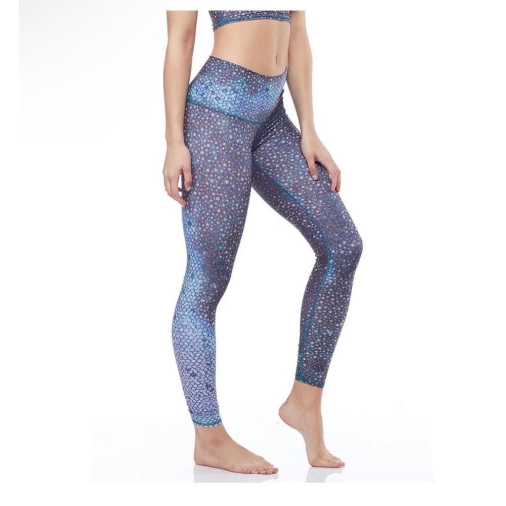 Teeki Mermaid Fairy Blue Green Star Print Leggins Small